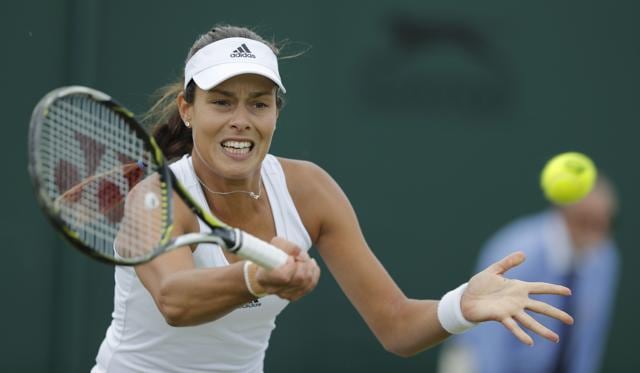 Serbia's Ana Ivanovic returns against Russia's Ekaterina Alexandrova. (AFP Photo) Serbia's Ana Ivanovic returns against Russia's Ekaterina Alexandrova. (AFP Photo)