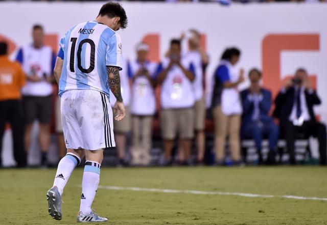 The weight of expectations finally took its toll on Messi. (AFP) The weight of expectations finally took its toll on Messi. (AFP)