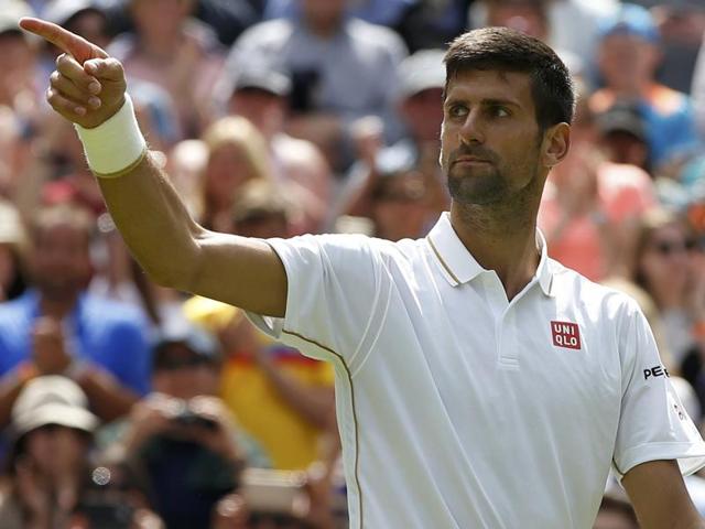 Serbia's Novak Djokovic celebrates winning his match against Great Britain's James Ward. (Reuters Photo) Serbia's Novak Djokovic celebrates winning his match against Great Britain's James Ward. (Reuters Photo)