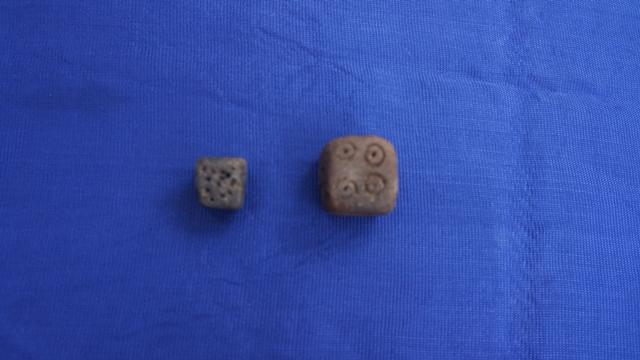 During excavation, stone dice, quaint chess pieces, jagged chunks of semi-precious gems were found. (Photo courtesy - Kamala Thiagarajan)