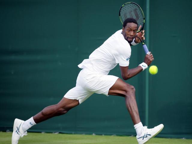 Gael Monfils of France plays a return to compatriot Jeremy Chardy. Monfils lost in five sets. (AP) Gael Monfils of France plays a return to compatriot Jeremy Chardy. Monfils lost in five sets. (AP)