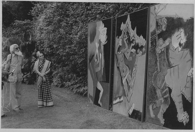 Maqbool Fida Husain with Indira Gandhi in 1975. (HT Photo) Maqbool Fida Husain with Indira Gandhi in 1975. (HT Photo)