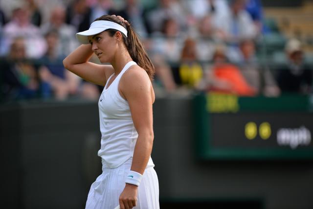 Britain's Laura Robson reacts after losing a point against Germany's Angelique Kerber. (AFP) Britain's Laura Robson reacts after losing a point against Germany's Angelique Kerber. (AFP)