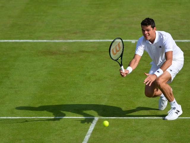 Canada's Milos Raonic returns during his 7-6 (4), 6-2, 6-4 win over Spain's Pablo Carreno Busta. (AFP) Canada's Milos Raonic returns during his 7-6 (4), 6-2, 6-4 win over Spain's Pablo Carreno Busta. (AFP)
