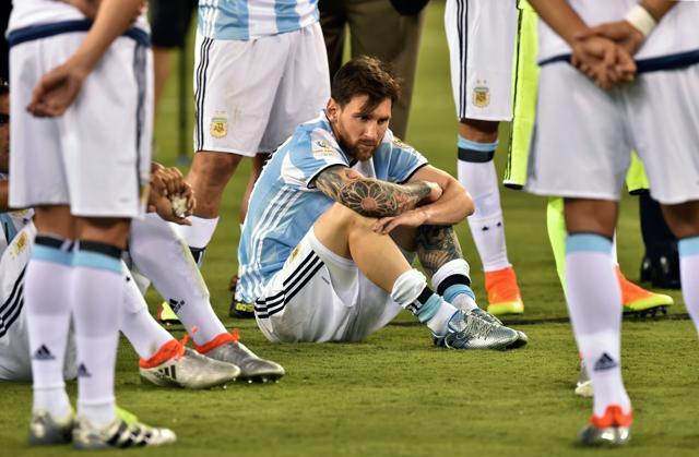 Messi was distraught after suffering his fourth loss in a final playing for Argentina. (AFP)