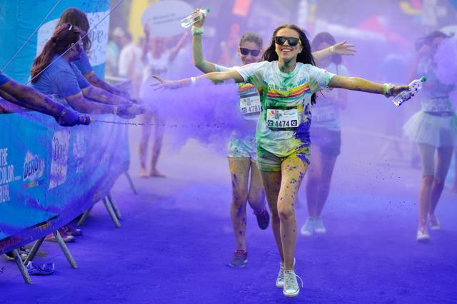 At Color Marathon, the dress code is white, and at each kilometre, you’ll be doused in a different coloured powder (Photo: Shutterstock)