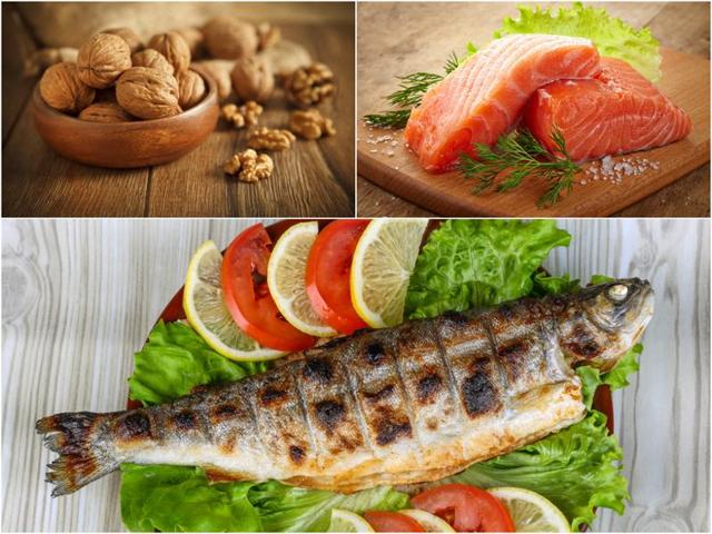 Walnuts, salmon and trouts are a great source of omega-3 fatty acids. (Shutterstock) Walnuts, salmon and trouts are a great source of omega-3 fatty acids. (Shutterstock)