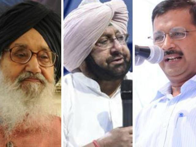 Badal said Kejriwal had tried replicating ‘sangat darshan’ through ‘janta darbar’ in Delhi, but he couldn’t continue and Capt Amarinder Singh never bothered to meet people during his tenure as Punjab CM.(HT Photo)