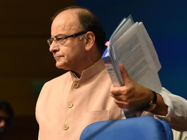 Finance minister Arun Jaitley said the government is “not surprised” at the additional expenditure, which is estimated at Rs 1.02 lakh crore as per official estimates.(Virendra Singh Gosain/HT Photo) Finance minister Arun Jaitley said the government is “not surprised” at the additional expenditure, which is estimated at Rs 1.02 lakh crore as per official estimates.(Virendra Singh Gosain/HT Photo)