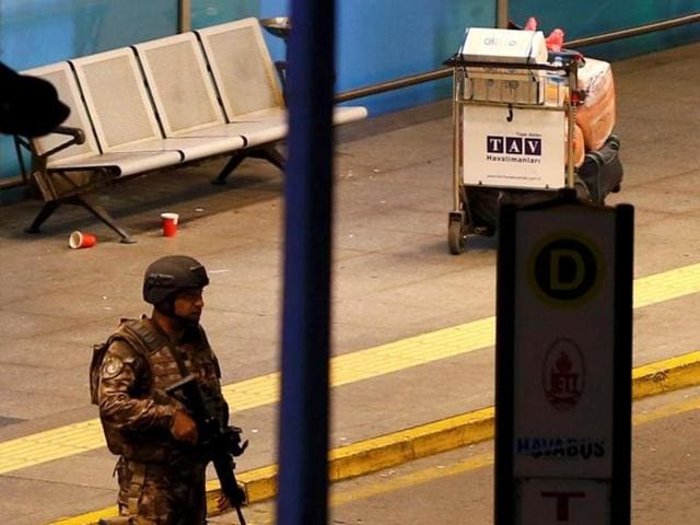 Armed security walks at Istanbul’s Ataturk airport in Turkey. (Reuters/Murad Sezer) Armed security walks at Istanbul’s Ataturk airport in Turkey. (Reuters/Murad Sezer)