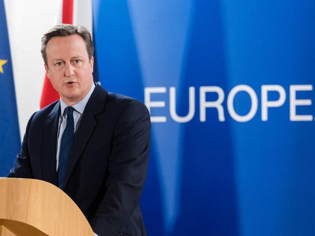 Britain's Prime Minister David Cameron addresses the media during an EU summit in Brussels on Tuesday (AP) Britain's Prime Minister David Cameron addresses the media during an EU summit in Brussels on Tuesday (AP)