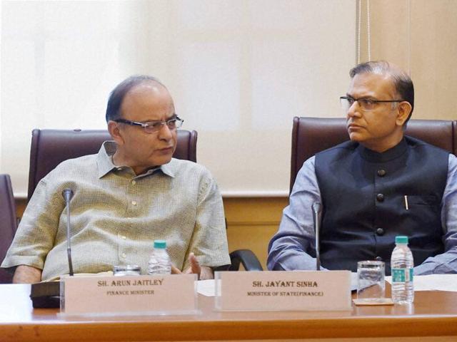 Union finance minister Arun Jaitley, MoS for Finance Jayant Sinha and Revenue Secretary Hasmukh Adhia during a meeting with chambers of commerce & association of professionals on income declaration scheme, in New Delhi on Tuesday. (PTI) Union finance minister Arun Jaitley, MoS for Finance Jayant Sinha and Revenue Secretary Hasmukh Adhia during a meeting with chambers of commerce & association of professionals on income declaration scheme, in New Delhi on Tuesday. (PTI)