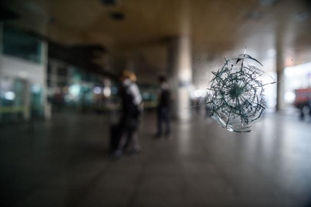A bullet impact on a window at Ataturk international airport in Istanbul, a day after suicide bombers targeted Istanbuls airport, killing 36 people, including foreigners. (AFP) A bullet impact on a window at Ataturk international airport in Istanbul, a day after suicide bombers targeted Istanbuls airport, killing 36 people, including foreigners. (AFP)