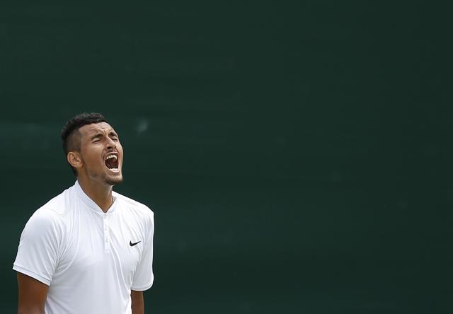 Nick Kyrgios was warned for bad language during his win over Radek Stepanek. (REUTERS) Nick Kyrgios was warned for bad language during his win over Radek Stepanek. (REUTERS)
