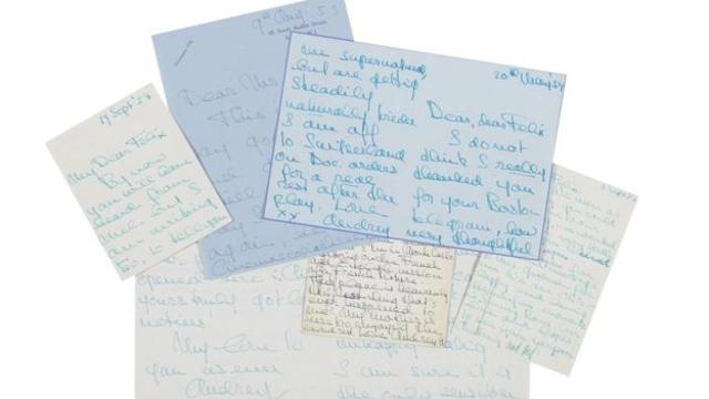 The collection of Audrey Hepburn’s letters up for auction. (Bonhams)