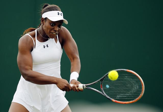Sloane Stephens during her match against Peng Shuai of China. (AP) Sloane Stephens during her match against Peng Shuai of China. (AP)
