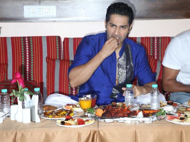 This is yum!! Varun Dhawan at a Roza Iftar party in Mumbai. (IANS)