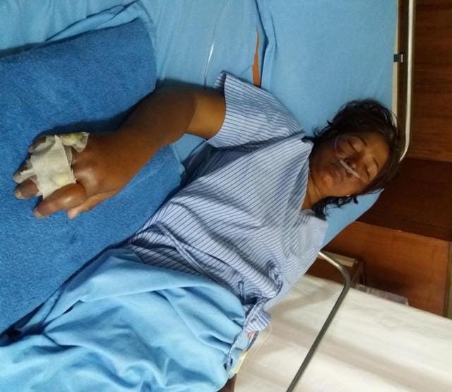 (Files) West Bengal climber Sunita Hazra recovering at Norvik Hospital in Kathmandu. (Utpal Parashar/ HT Photo) (Files) West Bengal climber Sunita Hazra recovering at Norvik Hospital in Kathmandu. (Utpal Parashar/ HT Photo)