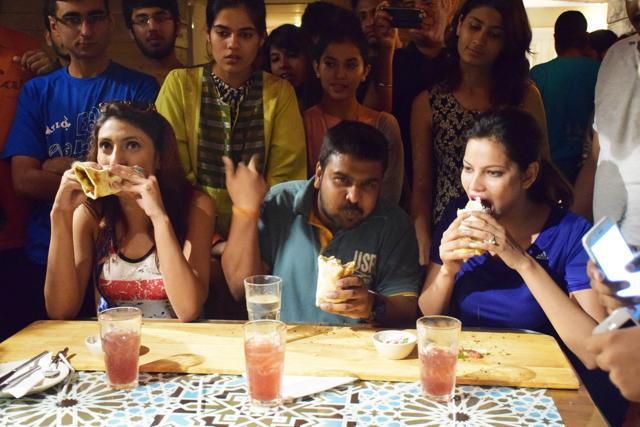 Delhiites participate in one of the speed eating competitions organised by the group.