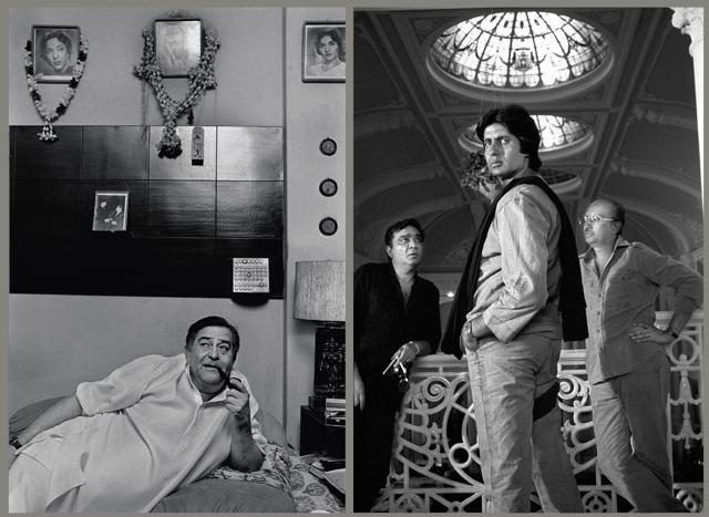 (Left) Raj Kapoor, legendary actor, producer and director; (right) Amitabh Bachchan, the angry young man of Indian cinema, with directors Prakash Mehra and Manmohan Desai. (Raghu Rai) (Left) Raj Kapoor, legendary actor, producer and director; (right) Amitabh Bachchan, the angry young man of Indian cinema, with directors Prakash Mehra and Manmohan Desai. (Raghu Rai)