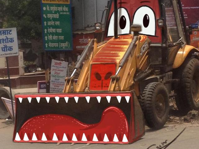 crane monster spotted in Dombivli. (Courtesy: Sebin Simon ) crane monster spotted in Dombivli. (Courtesy: Sebin Simon )