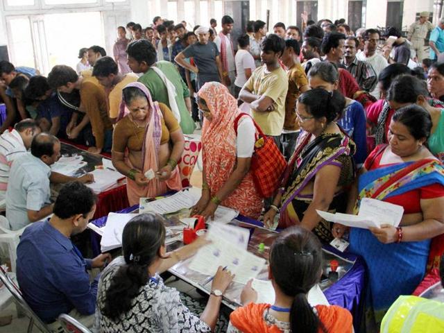 Jammu: Pilgrims wait to register for the annual pilgrimage to the Amarnath cave shrine in Jammu on Thursday.PTI Photo (PTI6_30_2016_000130A) (PTI) Jammu: Pilgrims wait to register for the annual pilgrimage to the Amarnath cave shrine in Jammu on Thursday.PTI Photo (PTI6_30_2016_000130A) (PTI)