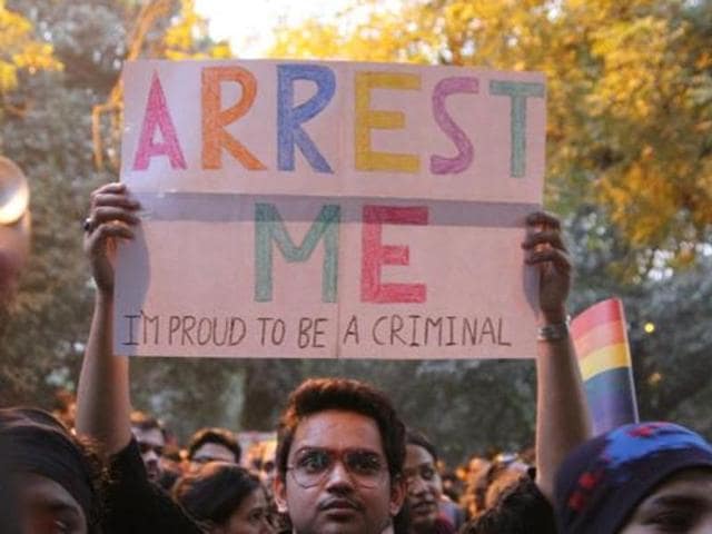 Members of the LGBT community protest against the mass shooting in Orlando, in Gurgaon, June 25(Hindustan Times)