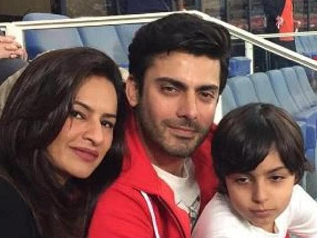 Fawad Khan with his wife Sadaf and son Ayaan.(Instagram)