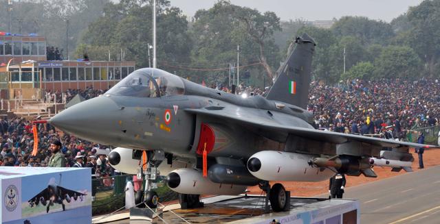 Indian Air Force LCA Tejas fighter aircraft during the full dress rehearsal for Republic Day Parade at Rajpath on January 23, 2014 in New Delhi. (Mohd Zakir/HT File Photo) Indian Air Force LCA Tejas fighter aircraft during the full dress rehearsal for Republic Day Parade at Rajpath on January 23, 2014 in New Delhi. (Mohd Zakir/HT File Photo)