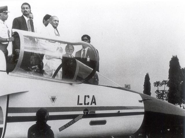 First technology demonstrator, TD-1, rolled out on 17th November in the presence of then Prime Minister P V Narasimha Rao. (HT File Photo) First technology demonstrator, TD-1, rolled out on 17th November in the presence of then Prime Minister P V Narasimha Rao. (HT File Photo)