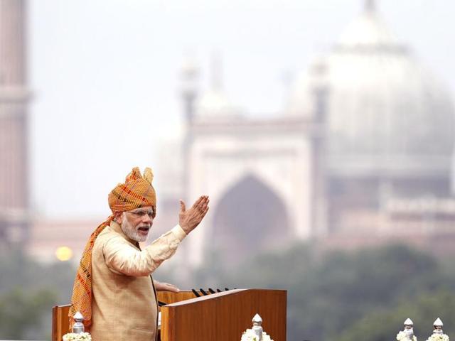 Prime Minister Narendra Modi addressing the nation from the ramparts of the Red Fort on the occasion of 69th Independence Day celebration.(HT File Photo) Prime Minister Narendra Modi addressing the nation from the ramparts of the Red Fort on the occasion of 69th Independence Day celebration.(HT File Photo)