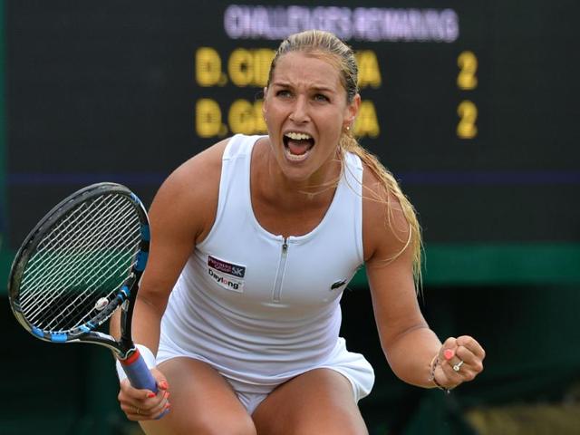 Slovakia's Dominika Cibulkova celebrates defeating Australia's Daria Gavrilova. (AFP Photo) 