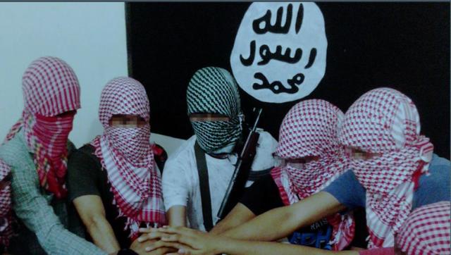 An image of purported Islamic State militants in Bangladesh taken from Islamic State magazine Dabiq.