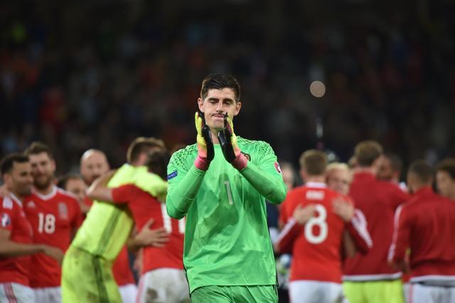 Belgium's goalkeeper Thibaut Courtois reacts at the end of the Euro 2016 quarterfinal football match against Wales. (AFP Photo) Belgium's goalkeeper Thibaut Courtois reacts at the end of the Euro 2016 quarterfinal football match against Wales. (AFP Photo)