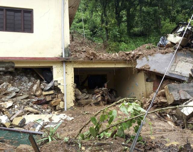 More than 60 houses were flattened due to the cloudburst. (HT Photo) More than 60 houses were flattened due to the cloudburst. (HT Photo)