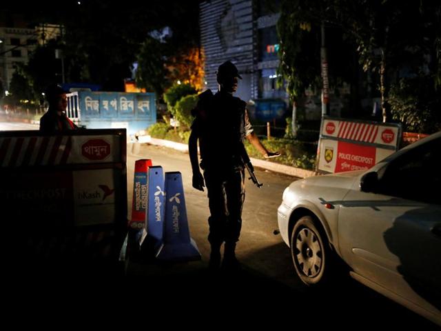 A security post near the Holey Artisan restaurant in the Gulshan area of Dhaka. (Reuters Photo) A security post near the Holey Artisan restaurant in the Gulshan area of Dhaka. (Reuters Photo)