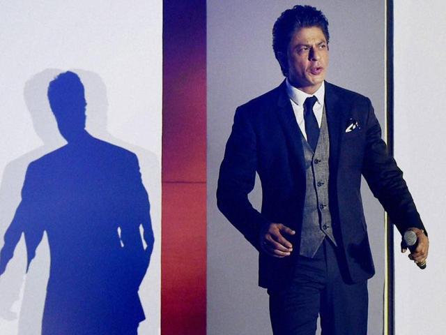 Bollywood actor Shahrukh Khan during a promotional event in Mumbai on Friday. (PTI)