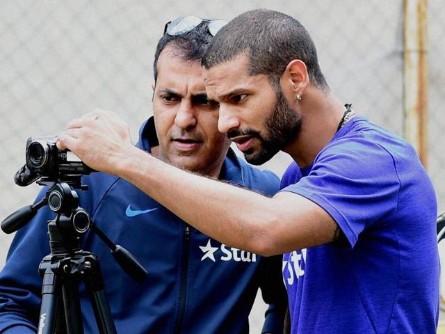 Indian cricketer Shikhar Dhawan leaves after batting in the nets during a training session. (AP Photo) Indian cricketer Shikhar Dhawan leaves after batting in the nets during a training session. (AP Photo)