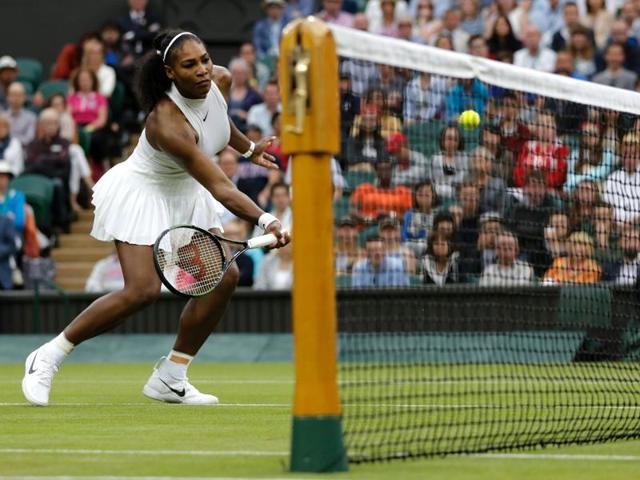 Serena Williams returns to US player Christina McHale during their women's singles second round match on the fifth day of the 2016 Wimbledon Championships at The All England Lawn Tennis Club in Wimbledon, southwest London. (AFP Photo) 