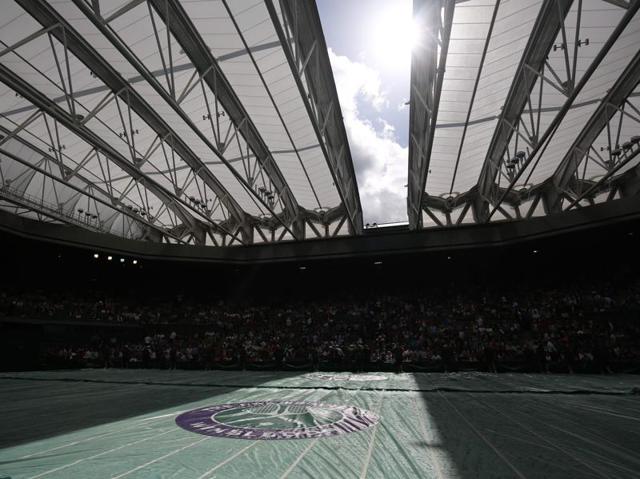 The roof on Centre Court is closed during Murray-Millman. (AFP) The roof on Centre Court is closed during Murray-Millman. (AFP)