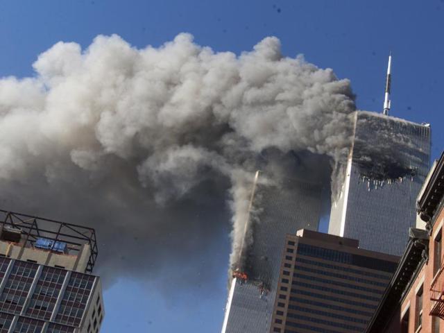 In this Sept. 11, 2001 file photo, smoke rising from the burning twin towers of the World Trade Center after hijacked planes crashed into the towers, in New York City. (AP Photo) In this Sept. 11, 2001 file photo, smoke rising from the burning twin towers of the World Trade Center after hijacked planes crashed into the towers, in New York City. (AP Photo)