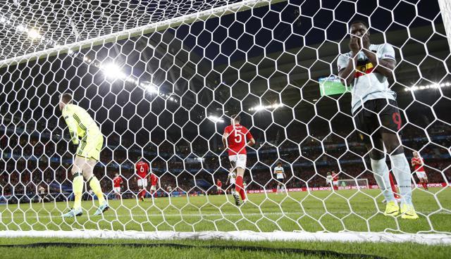 Belgiums Romelu Lukaku reacts after a missed chance against Wales at Stade Pierre-Mauroy, Lille, France. (Reuters Photo) Belgiums Romelu Lukaku reacts after a missed chance against Wales at Stade Pierre-Mauroy, Lille, France. (Reuters Photo)