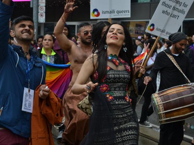 Actress Celina Jaitly at the Toronto Pride parade last year where she was an international grand marshal. (Courtesy: Pride Toronto) Actress Celina Jaitly at the Toronto Pride parade last year where she was an international grand marshal. (Courtesy: Pride Toronto)