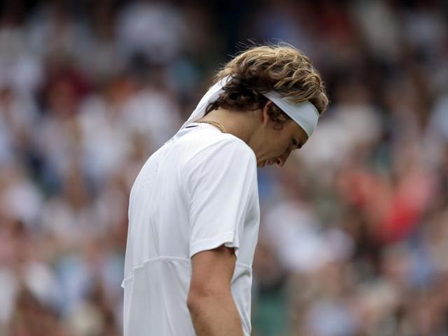 Alexander Zverev reacts after losing a point. (AP)