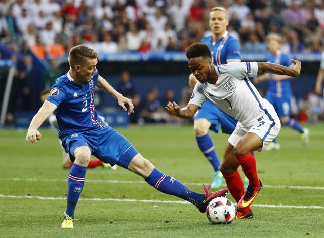 Saevarsson kept Raheem Sterling quiet in Iceland’s 2-1 win over England. (REUTERS) Saevarsson kept Raheem Sterling quiet in Iceland’s 2-1 win over England. (REUTERS)