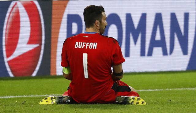 Buffon reacts after the game. (REUTERS) Buffon reacts after the game. (REUTERS)