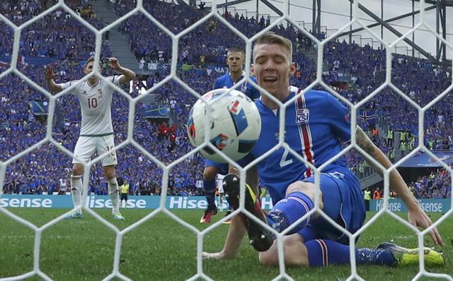Saevarsson’s own goal gave Hungary a 1-1 draw in the group stages. (REUTERS) Saevarsson’s own goal gave Hungary a 1-1 draw in the group stages. (REUTERS)