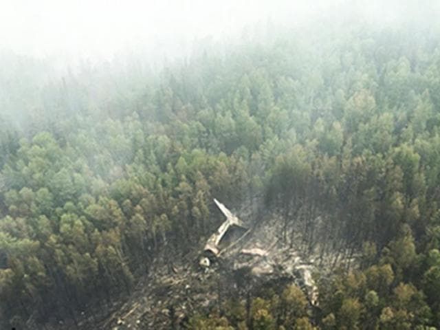 This Russian Emergency Situations Ministry image made from video and made available on Sunday, July 3, 2016, shows the wreckage of Russian Emergency Ministry Il-76 plane. (AP Photo) This Russian Emergency Situations Ministry image made from video and made available on Sunday, July 3, 2016, shows the wreckage of Russian Emergency Ministry Il-76 plane. (AP Photo)