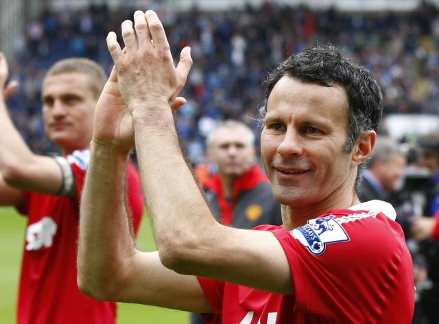 Manchester United's Ryan Giggs celebrates after they won the English Premier League at Ewood Park, Blackburn, England. (AP File Photo) Manchester United's Ryan Giggs celebrates after they won the English Premier League at Ewood Park, Blackburn, England. (AP File Photo)