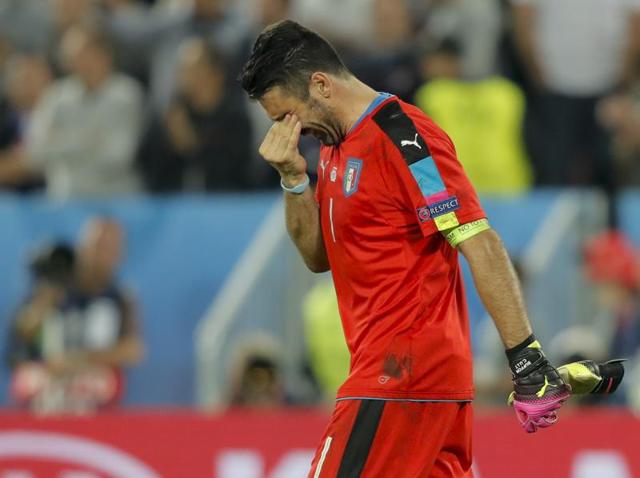 Italy goalkeeper Gianluigi Buffon walks off the pitch at the end of the Euro 2016 quarterfinal soccer match between Germany and Italy. (AP) Italy goalkeeper Gianluigi Buffon walks off the pitch at the end of the Euro 2016 quarterfinal soccer match between Germany and Italy. (AP)